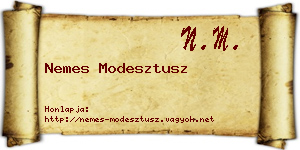 Nemes Modesztusz névjegykártya